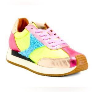 DWRS Label Made in Portugal Leather sneakers Multicolor Metallic Womens 7.5 NWOB